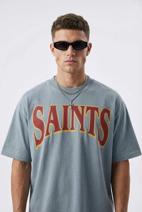 3D saints long sleeve polo